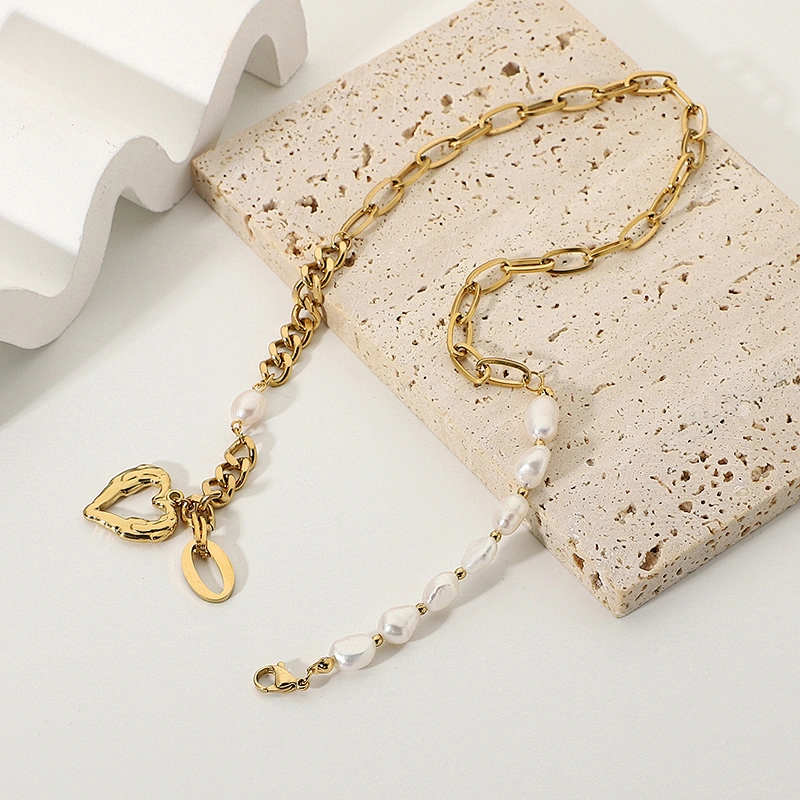 Trend Freshwater Pearls Necklace Heart Pendant Necklace