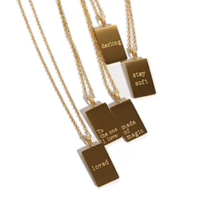 18K Gold Plated Letters Of Words Pendant Necklace