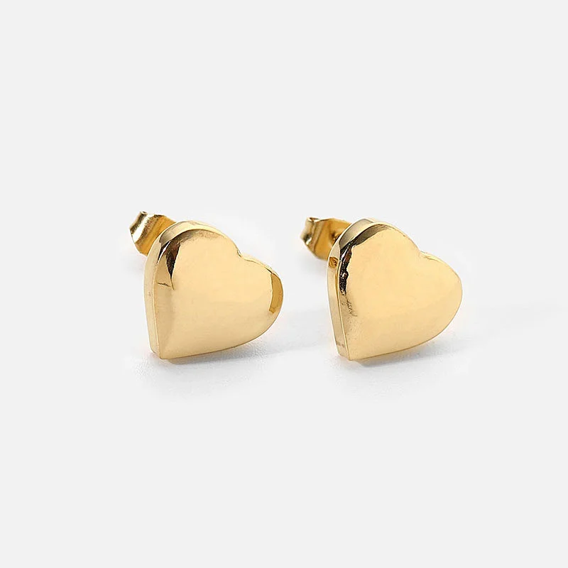 Wholesale Simple Titanium Steel Stud Earrings Heart Earring