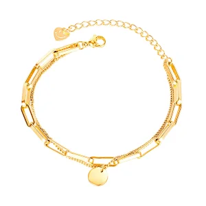 Stainless Steel Smiley Face Double Layer Bracelet Custom