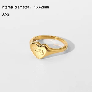 Couple Ring 18K Gold Plated Ring Letter Engraved Ring Set