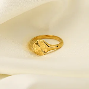 18K Gold Plated High Polished Finger Ring