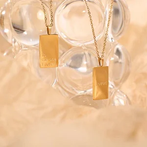 18K Gold Plated Letters Of Words Pendant Necklace