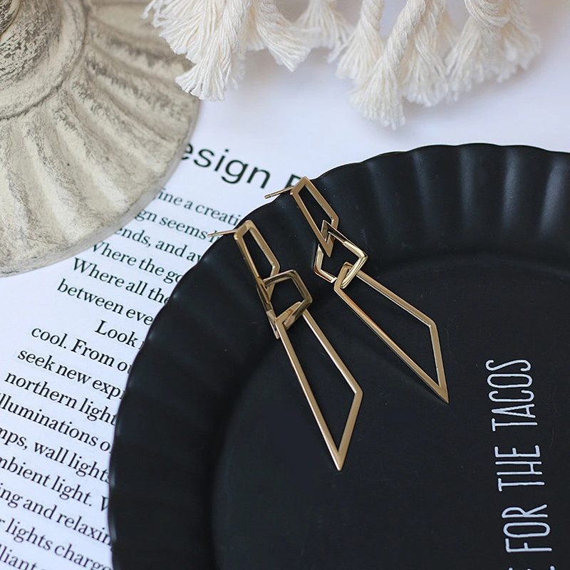 Long Irregularly Shaped Geometric Drop Earrings Wholesale