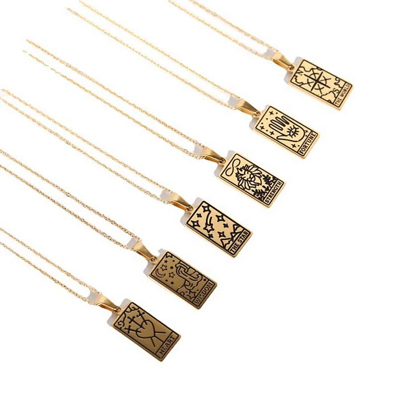 Engrave Tarot Pendant Necklace Custom