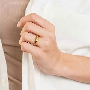 Stainless Steel Ring Fashion Engrave Geometric Pattern Ring