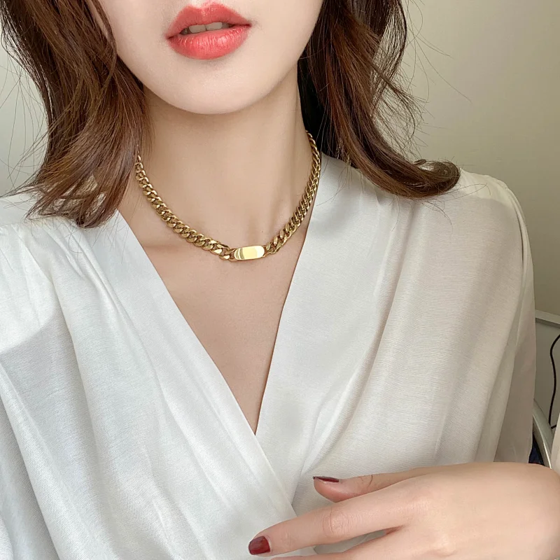 Stainless Steel Simple 18K Gold Plated Chain Bracelet
