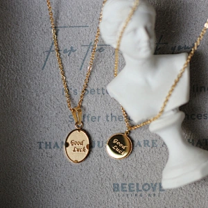 Letter Good Luck Charm Chain Necklace For Women