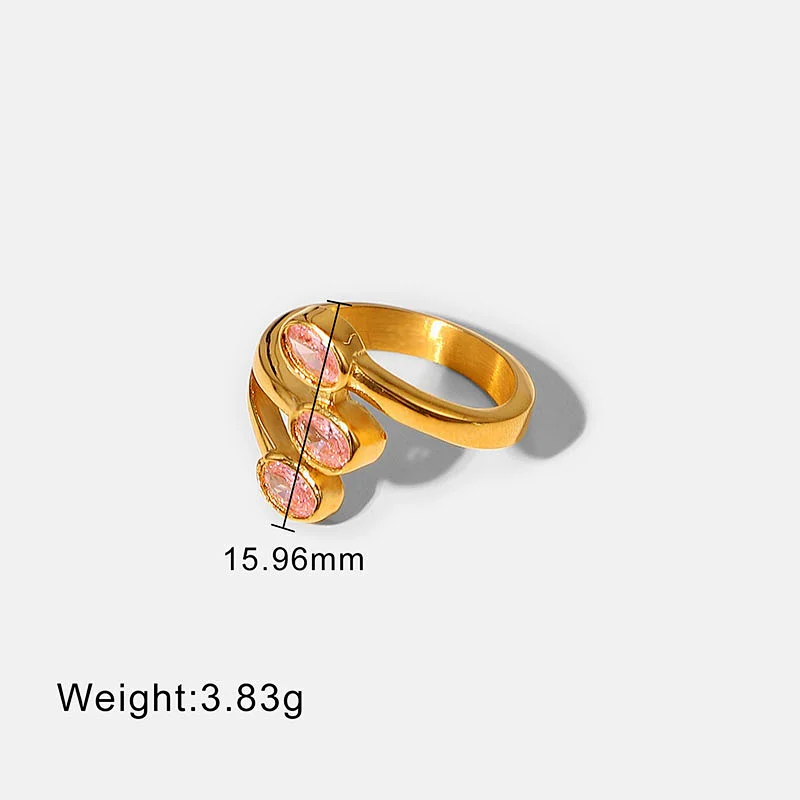 Trend Zircon Stainless Steel Ring Titanium Steel Ring Women