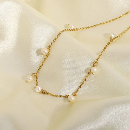 Gold Plated Freshwater Pearl Necklace Customize