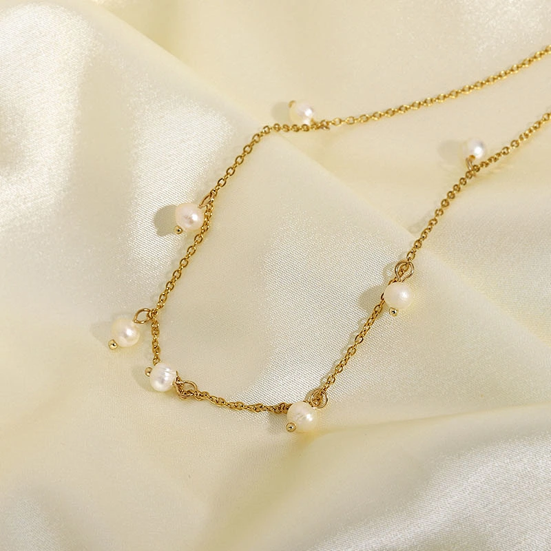 Gold Plated Freshwater Pearl Necklace Customize