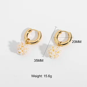 Small Pearls Strung Earring Fashion Small Hoop Earrings