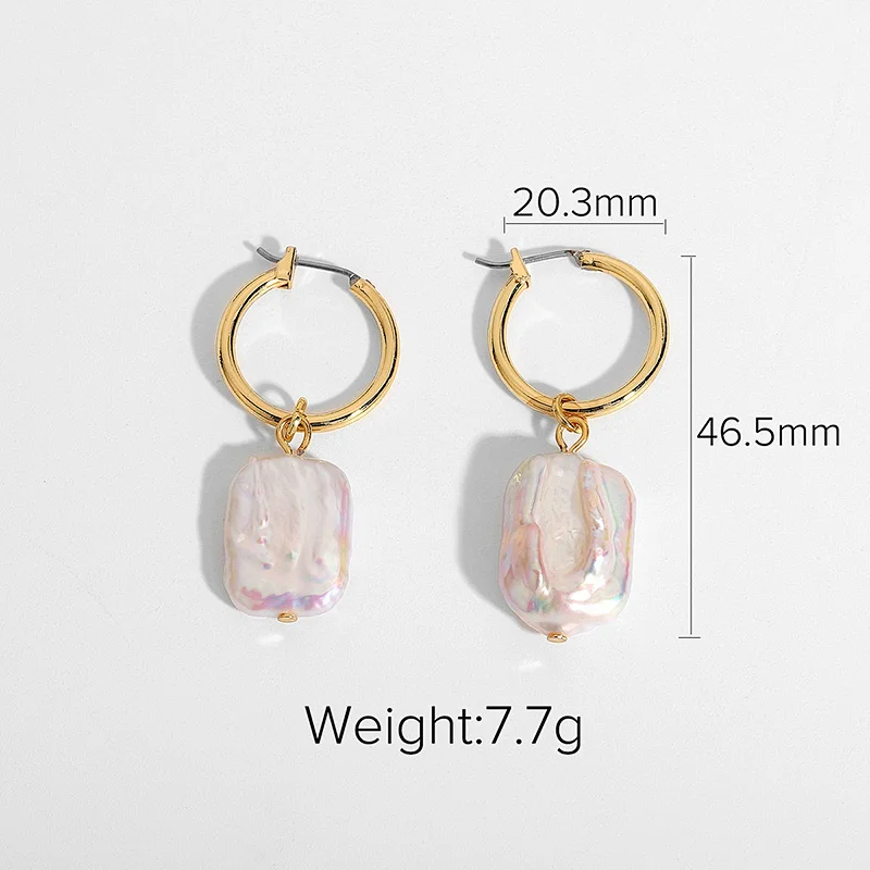 Fashion Baroque Natural Freshwater Pearl Drop Earrings Wedding