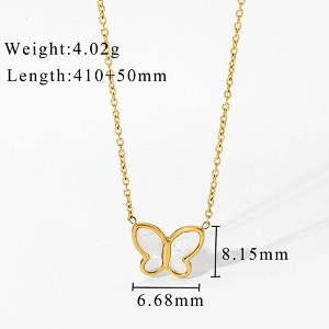 Fashion Butterfly Pendant Necklace Titanium Steel Jewelry