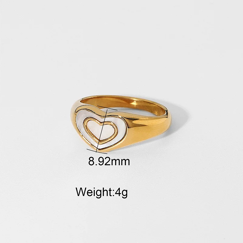 Fashion Cute Steel Metal Heart Ring Titanium Steel Ring