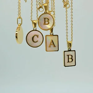 Letter And Natural Shell Necklace Customize