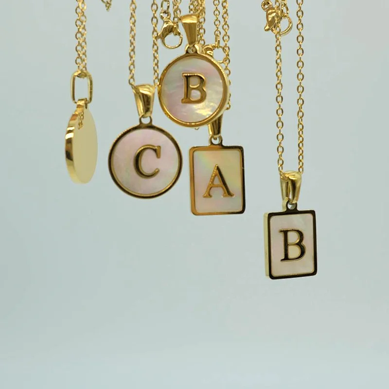 Letter And Natural Shell Necklace Customize