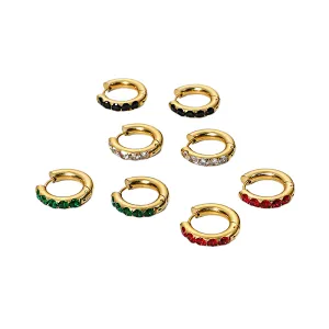 Women Round Crystal Steel Post Earrings Customize