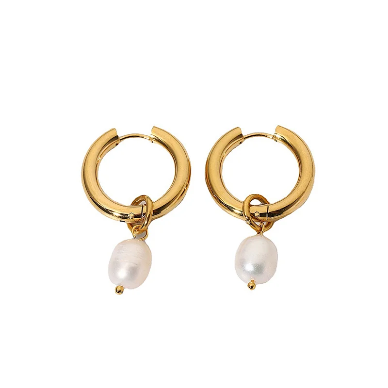 Freshwater Pearls Drop Earrings Gold Plated Earrings for Girl