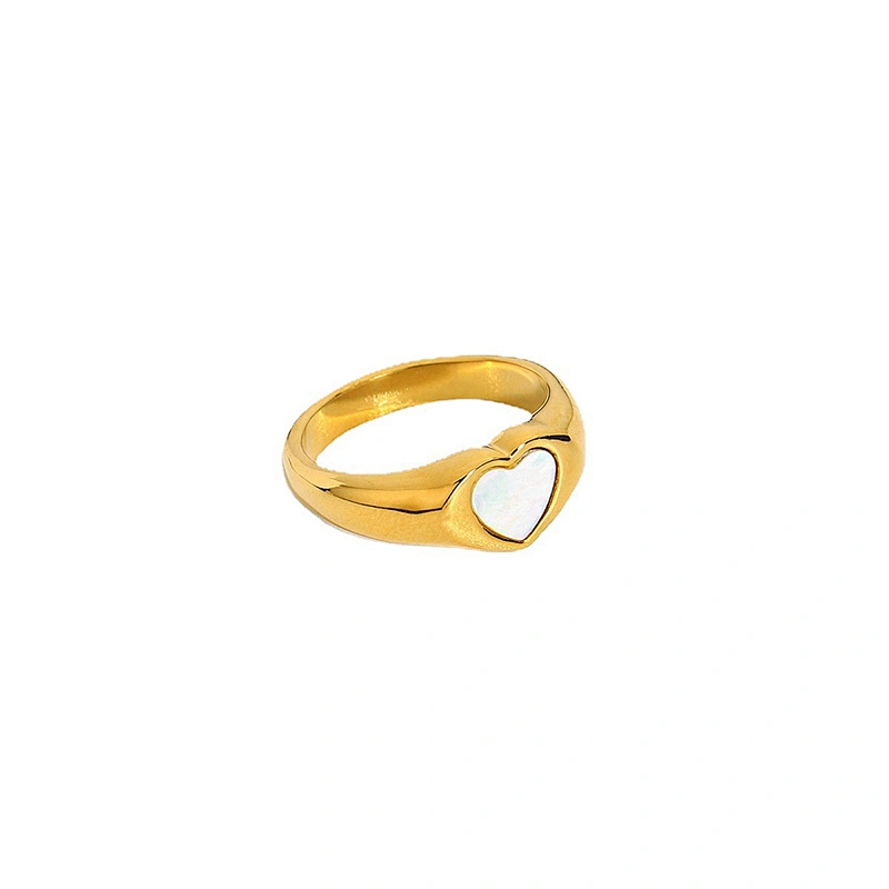 Stainless Steel Heart Ring 18K Gold Plated Heart Ring