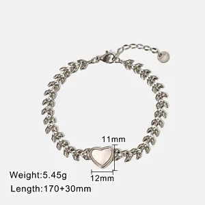 14k Gold Plated Shell Heart Shaped Girls Bracelet