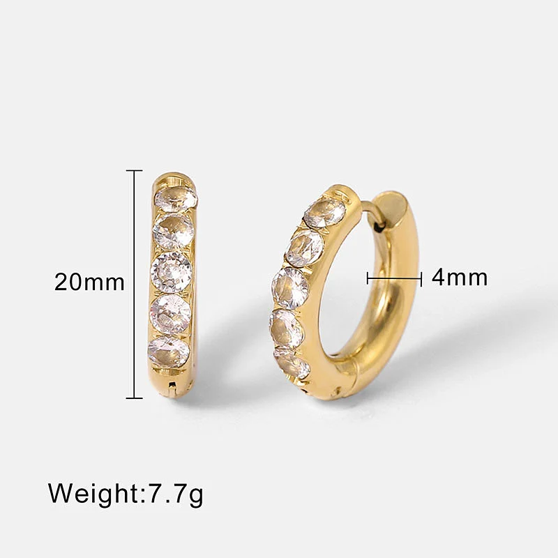 Women Round Crystal Steel Post Earrings Customize