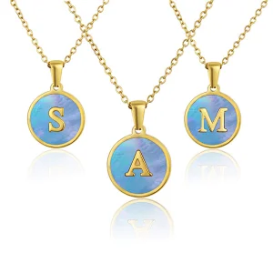 Letter And Natural Shell Necklace Customize