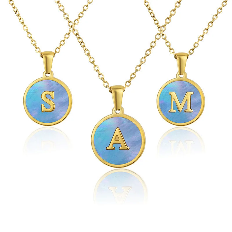 Letter And Natural Shell Necklace Customize
