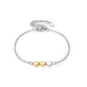 Stainless Steel Tricolor Heart Bracelet Export