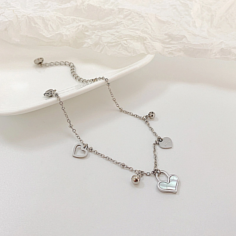 Valentines Shell Heart Charms Bracelets Custom