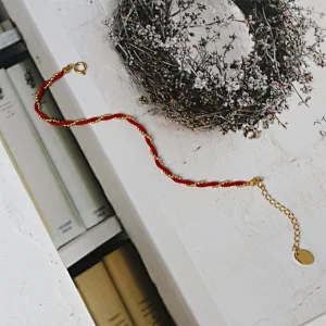 Red Thread Twisted With Ball Chain Bracelet Wholesale