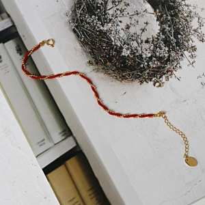 Red Thread Twisted With Ball Chain Bracelet Wholesale