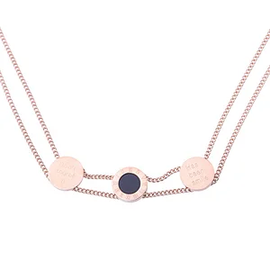 Double Layer Rose Gold Plated Choker Necklace Accessories