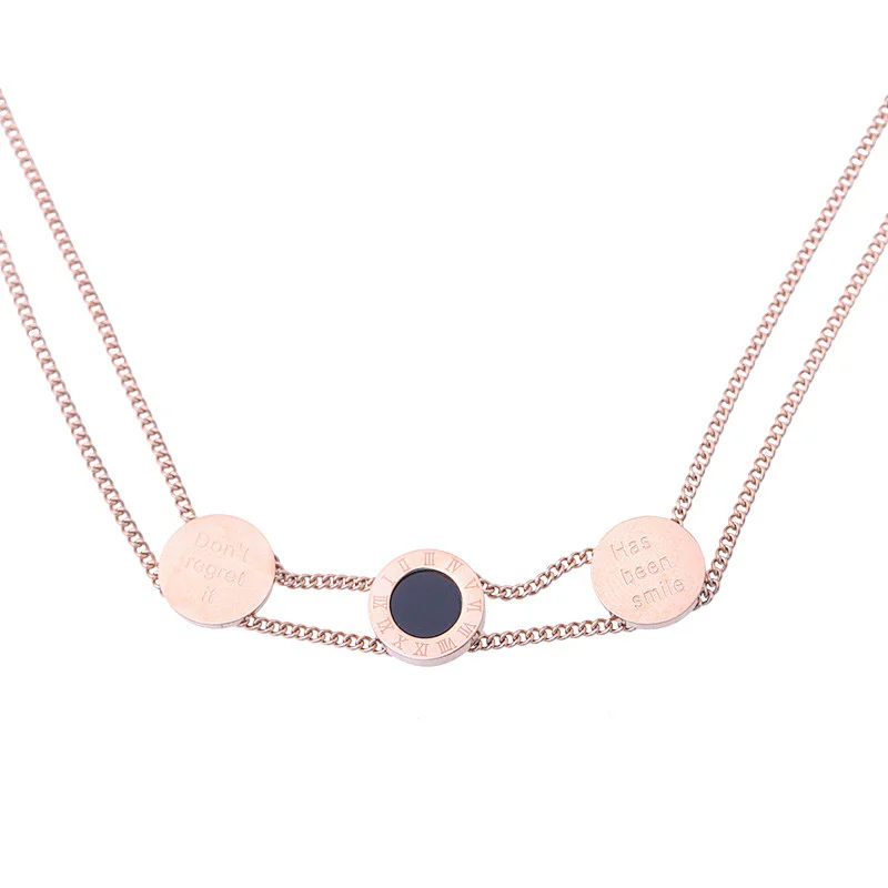 Double Layer Rose Gold Plated Choker Necklace Accessories