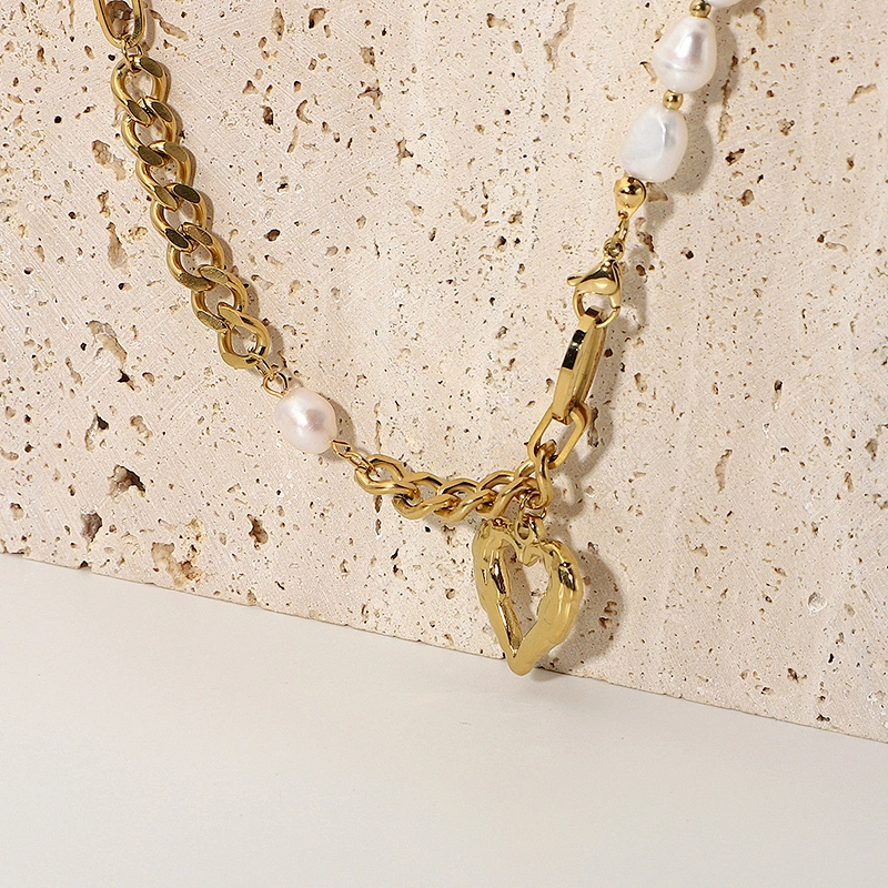 Trend Freshwater Pearls Necklace Heart Pendant Necklace
