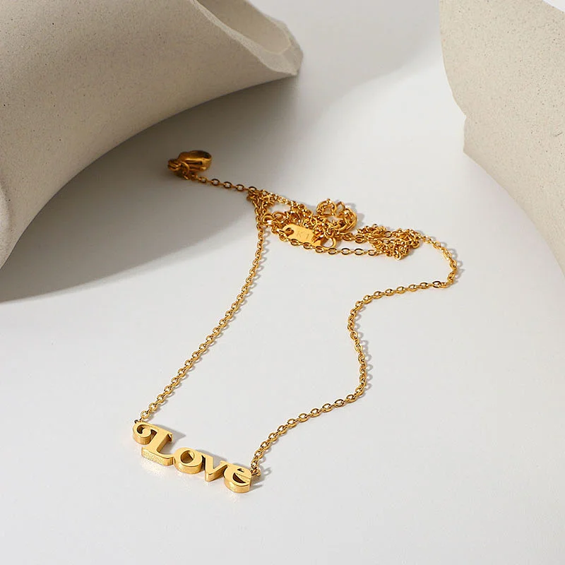 Simple Love Letter Drop Women Choker Necklace Custom