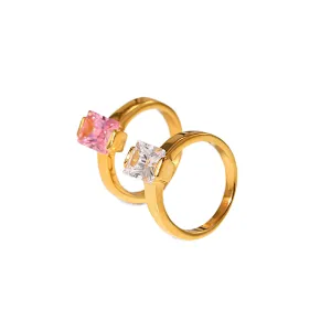 Charm Small Jewelry Colored Zircon Ring For Women
