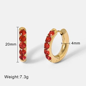Women Round Crystal Steel Post Earrings Customize