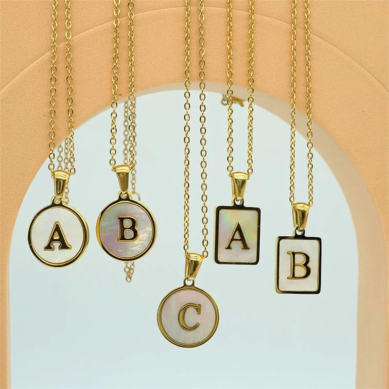 Letter And Natural Shell Necklace Customize