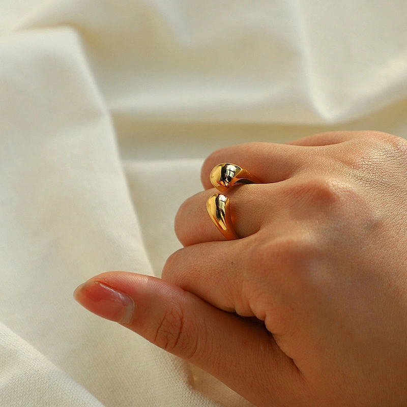 Stainless Steel Ring Ladies Adjustable Open Ring Jewelry