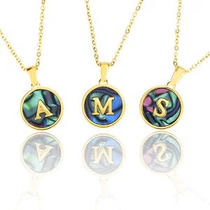 Letter And Natural Shell Necklace Customize