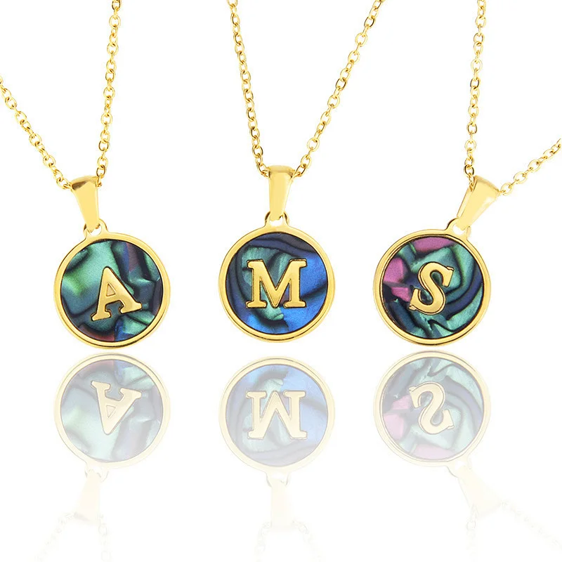 Letter And Natural Shell Necklace Customize