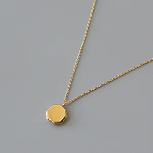 18K Gold Plated Delicate Charm Geometric Cut Necklace Custom