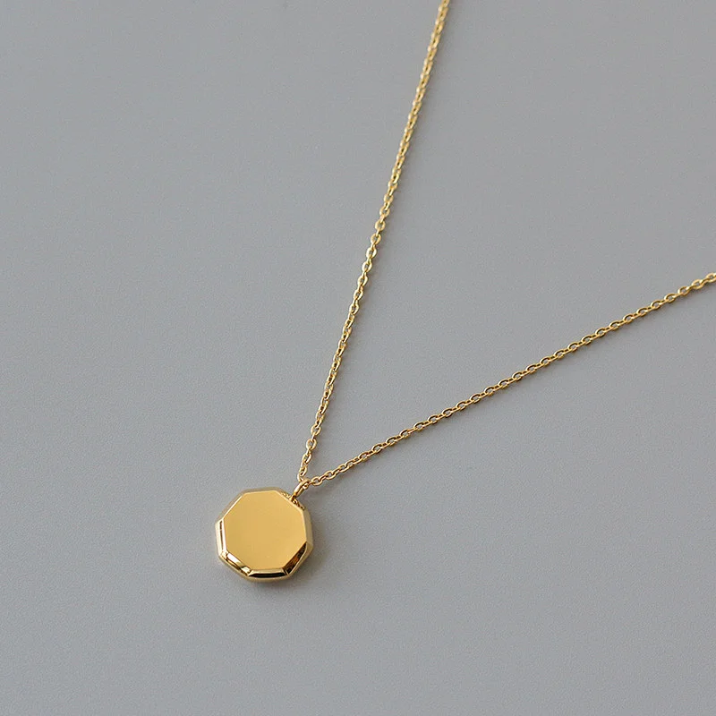 18K Gold Plated Delicate Charm Geometric Cut Necklace Custom