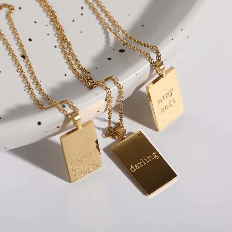 18K Gold Plated Letters Of Words Pendant Necklace