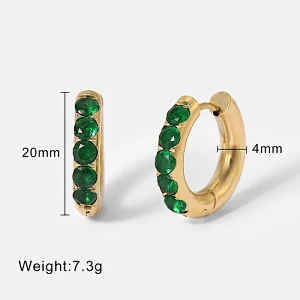 Women Round Crystal Steel Post Earrings Customize