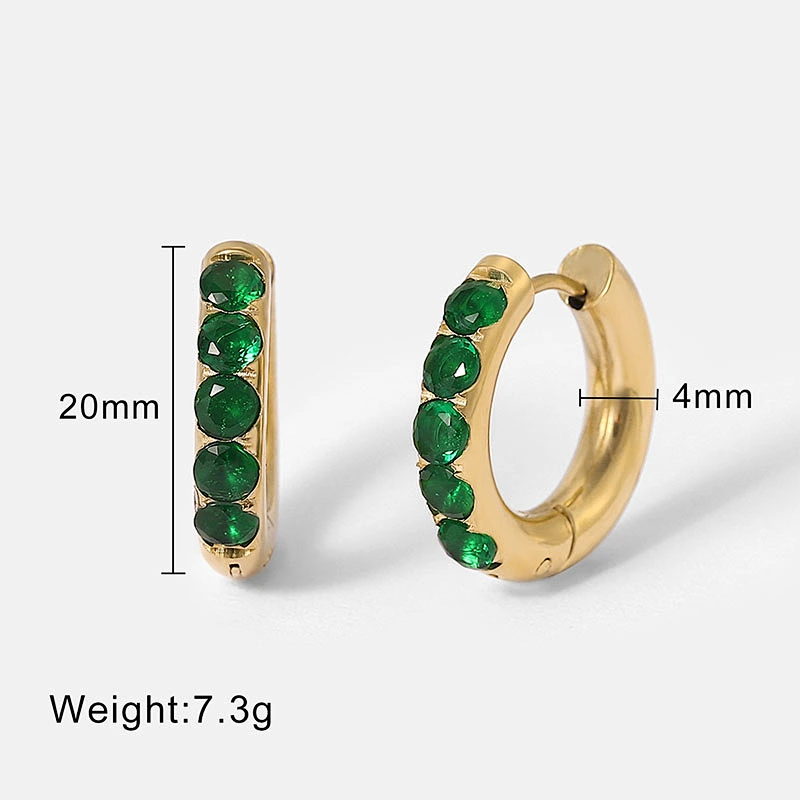 Women Round Crystal Steel Post Earrings Customize
