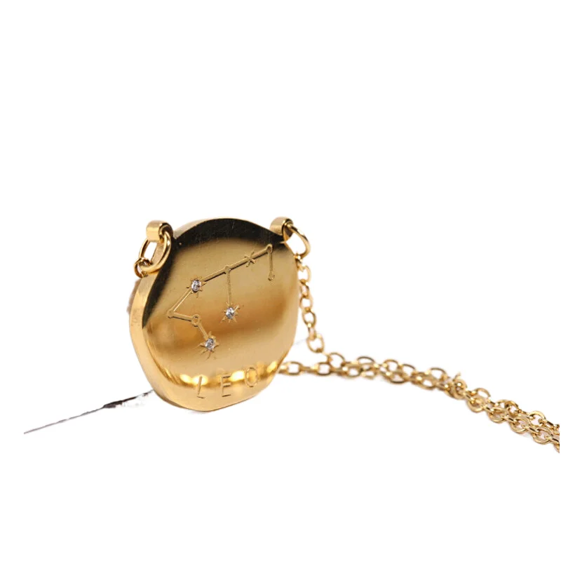 Trend Stainless Steel Zodiac Sign Charm Series Necklace