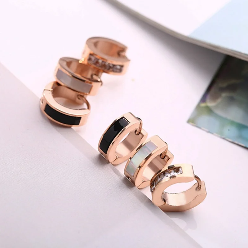 Stainless Steel Inlaid With Natural Shell Earrings Wholesale