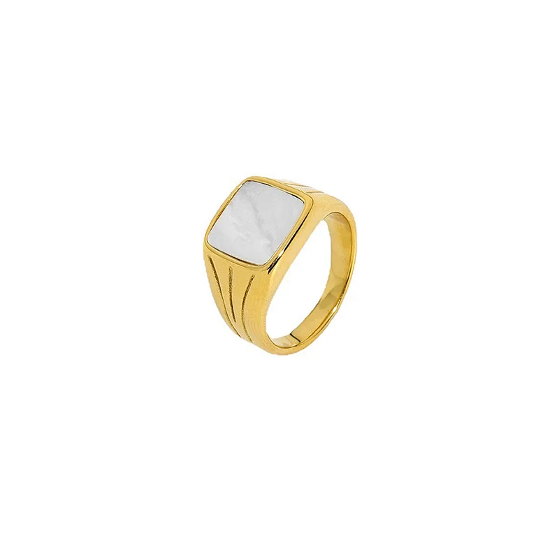 Stainless Steel Ring 18K Gold Metal Titanium Steel Heart Ring
